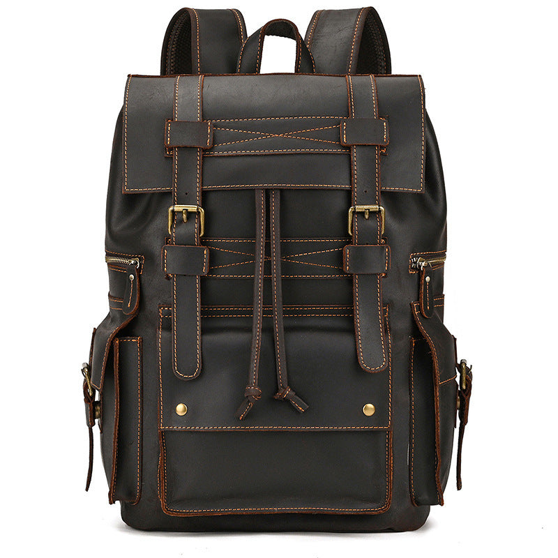 Retro Men's Backpack Cowhide Large Capacity 15-inch Computer Bag - 𝓢𝓱𝓸𝓹𝓵𝓮𝓬𝔂