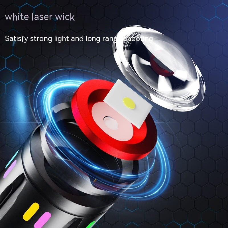 Strong Light Zoom Multi-functional Flashlight Type-C Charging Digital Display
