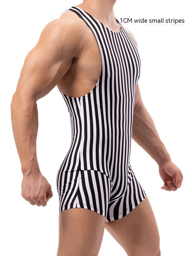 Men's New One-piece Vertical Striped Pajamas Sports Jumpsuit - 𝓢𝓱𝓸𝓹𝓵𝓮𝓬𝔂