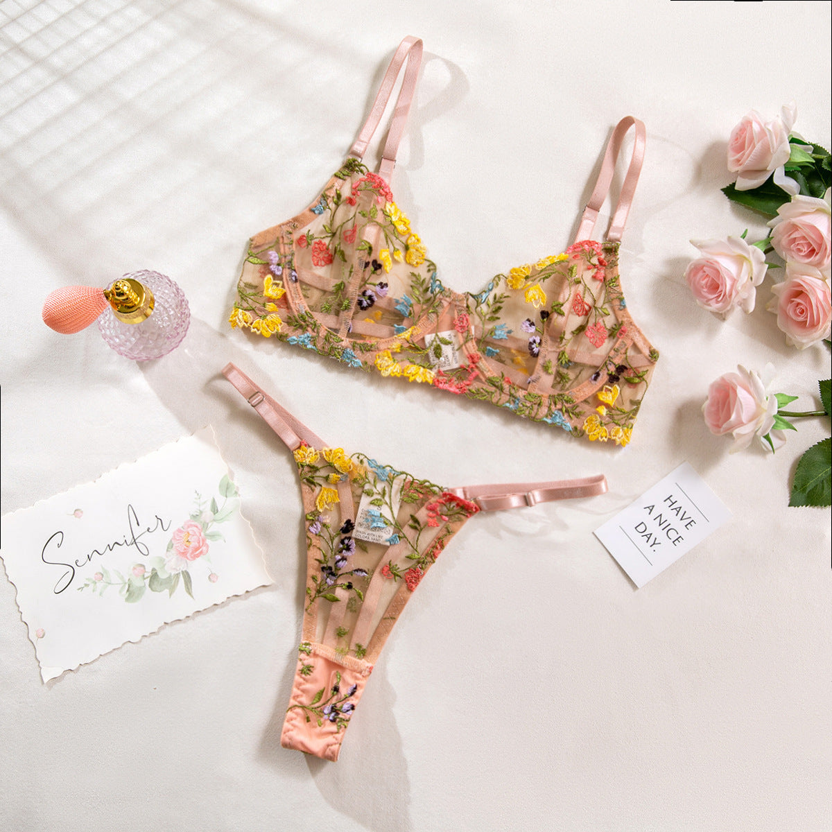 Women's Fashion Floral Underwear Suit