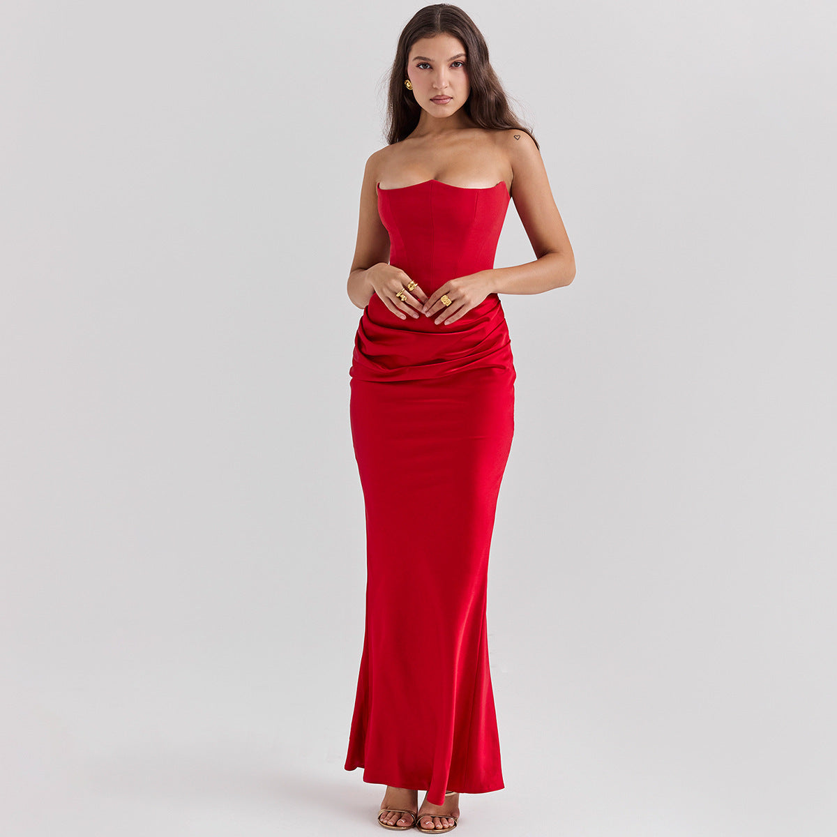 Slim Tube Top Long Dress Sexy Fashion Bandeau Backless Party Evening Dresses For Women Clothing - 𝓢𝓱𝓸𝓹𝓵𝓮𝓬𝔂
