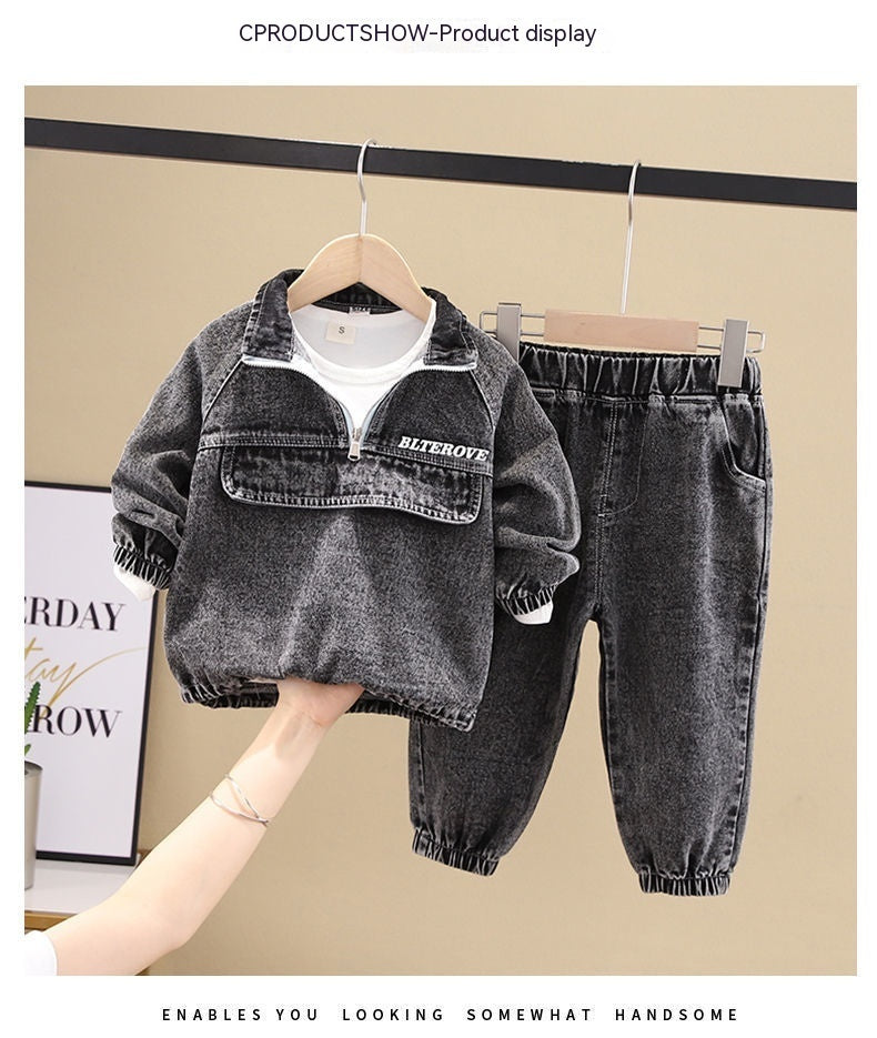 Boys Spring Clothing New Clothes Fashionable Handsome Children's Clothing - 𝓢𝓱𝓸𝓹𝓵𝓮𝓬𝔂