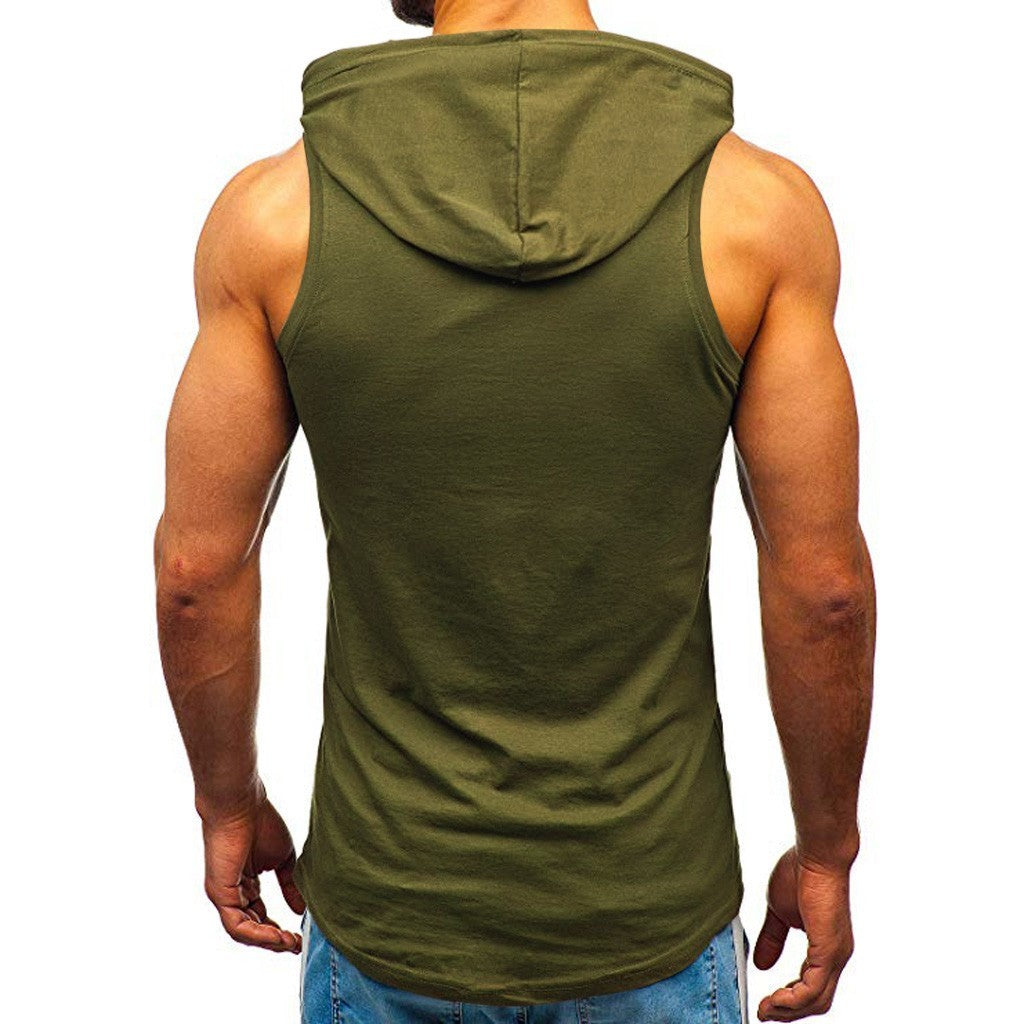 Men's Sleeveless Vest Letter Printed Hoodie Sports Tops - 𝓢𝓱𝓸𝓹𝓵𝓮𝓬𝔂