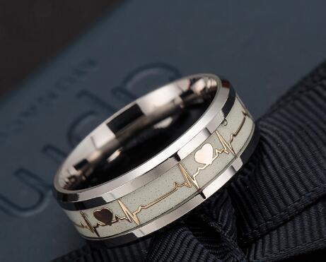 ECG Couple Carbon Fiber Ring Luminous Jewelry - 𝓢𝓱𝓸𝓹𝓵𝓮𝓬𝔂