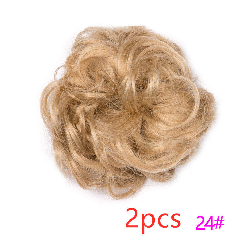 Europe, Japan, and South Korea popular hair bun fluffy natural drawstring curly hair ball head hair ring hair set female hair accessories chemical fiber hair - 𝓢𝓱𝓸𝓹𝓵𝓮𝓬𝔂