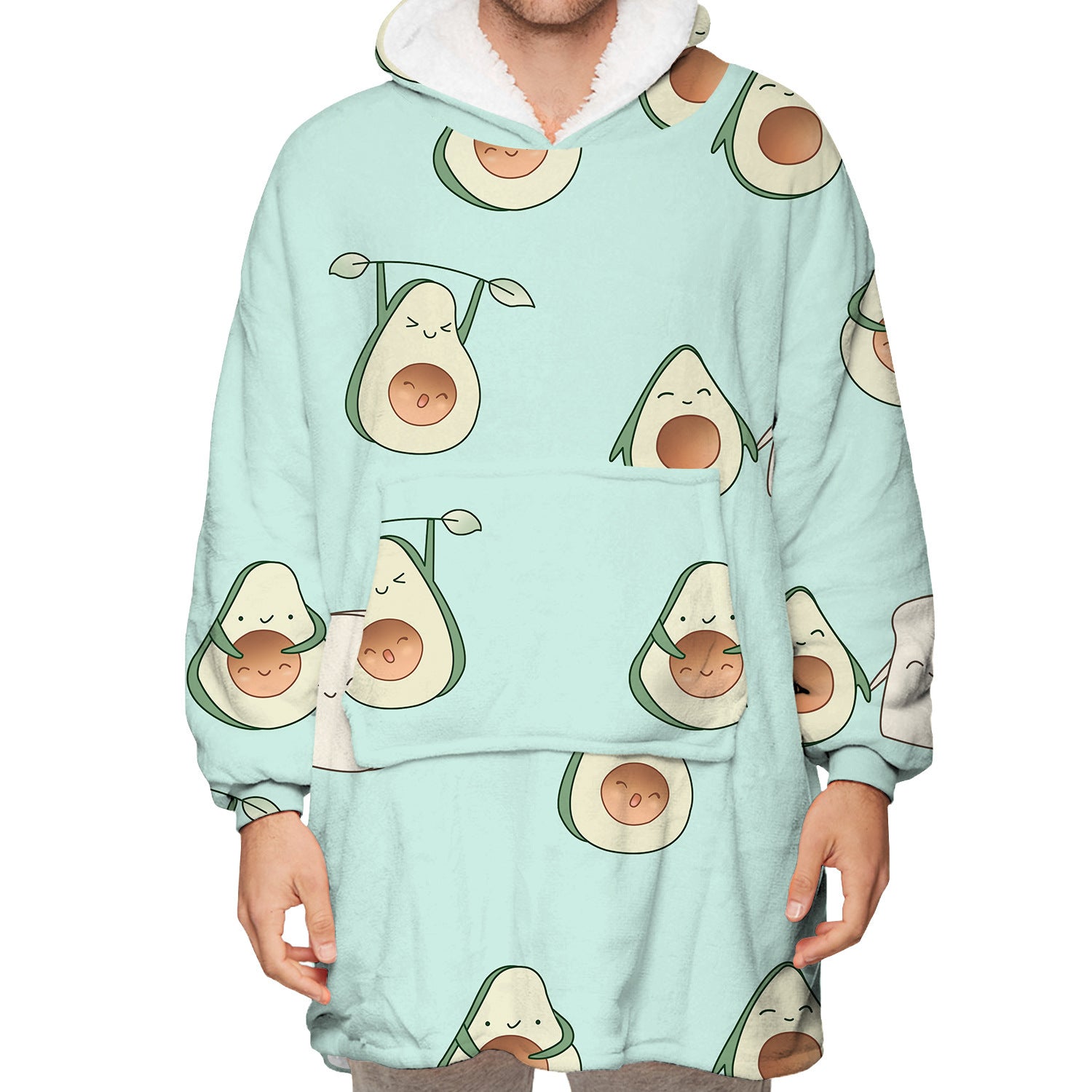 Couple Avocado Digital Printing Long Sleeve Homewear - 𝓢𝓱𝓸𝓹𝓵𝓮𝓬𝔂