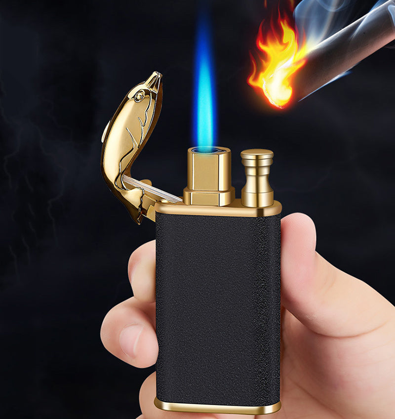 Creative Blue Flame Lighter Dolphin Dragon Tiger Double Fire Metal Winproof Lighter Inflatable Lighter - 𝓢𝓱𝓸𝓹𝓵𝓮𝓬𝔂