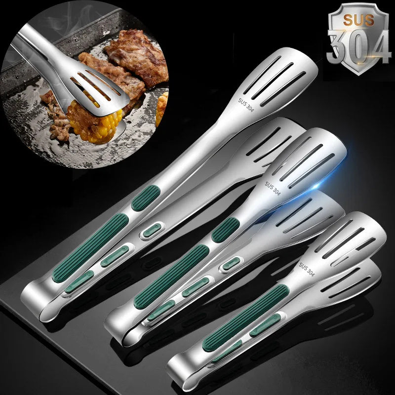 7 9 12inch Kitchen Tongs 304 Stainless Steel Grill Tongs For Cooking BBQ Non-Slip Salad Tongs Clips Tong Kitchen Accessories - 𝓢𝓱𝓸𝓹𝓵𝓮𝓬𝔂
