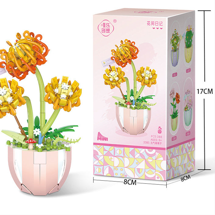 Building Block Puzzle Toy Eternal Flower Potted Mini Succulent Potted Plant - 𝓢𝓱𝓸𝓹𝓵𝓮𝓬𝔂