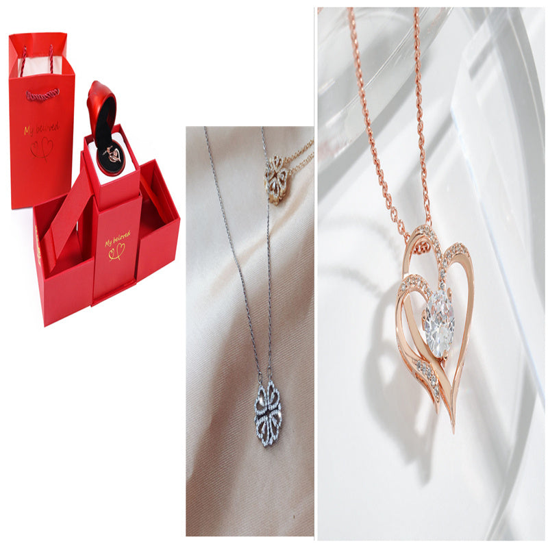 Explosive Style Detachable Deformed Four-leaf Clover Necklace For Women A Multi-wearing Zircon Small Love Short Clavicle Chain - 𝓢𝓱𝓸𝓹𝓵𝓮𝓬𝔂