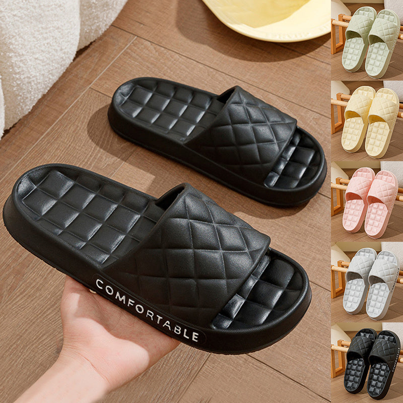 Men's Home Slippers With Plaid Design Soft-soled Silent Indoor Floor Bathing Slippers Women House Shoes Summer - 𝓢𝓱𝓸𝓹𝓵𝓮𝓬𝔂
