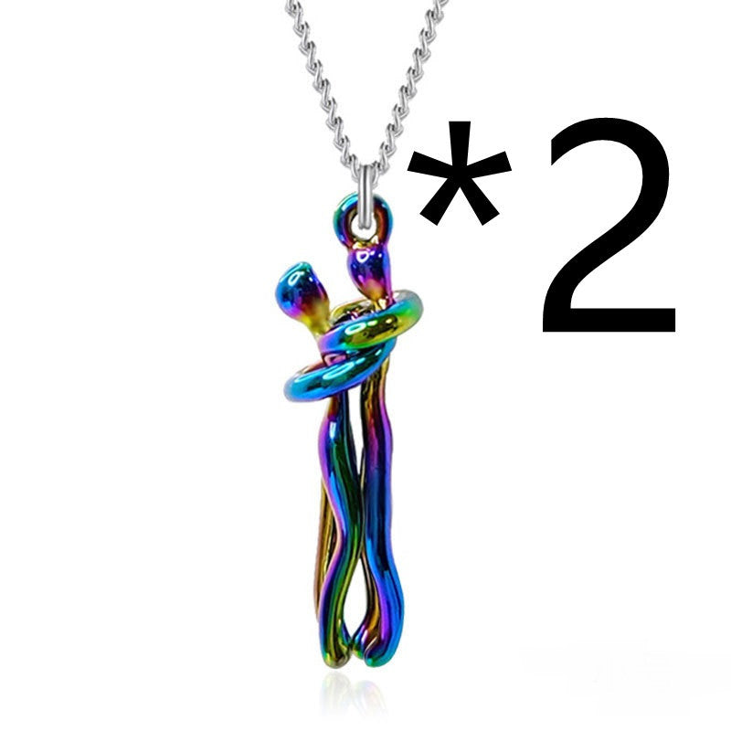 Hot Sale Affectionate Hug Necklace Couples Anniversary Valentine's Day  Gift Fashion Punk Street Style Pendant Necklace - 𝓢𝓱𝓸𝓹𝓵𝓮𝓬𝔂