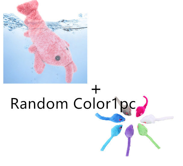 Pet Toys Electric Jumping Shrimp USB Charging Simulation Lobster Funny Cat Plush Pets Toy - 𝓢𝓱𝓸𝓹𝓵𝓮𝓬𝔂