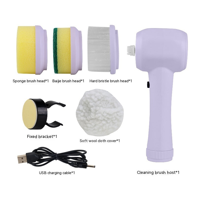 Electric Cleaning Brush 4 In 1 Spinning Scrubber Handheld Electric Cordless Cleaning Brush Portable - 𝓢𝓱𝓸𝓹𝓵𝓮𝓬𝔂
