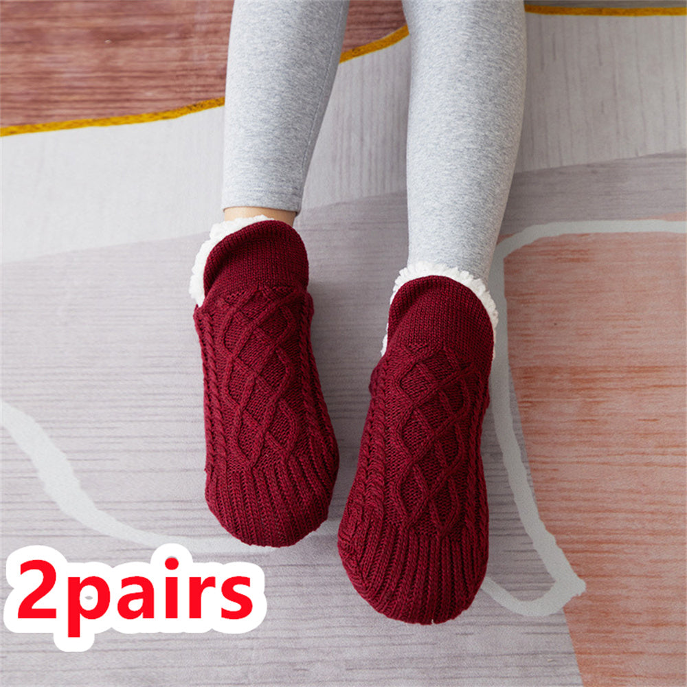 Winter Woolen Socks Women Thicken Warm Home Bedroom Socks Slippers Men Non-slip Foot Warmer Snow Socks Calcetines Mujer - 𝓢𝓱𝓸𝓹𝓵𝓮𝓬𝔂