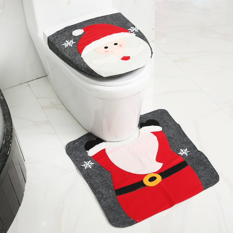 Merry Christmas Bathroom Curtain Santa Claus Toilet Seat Christmas Decorations - 𝓢𝓱𝓸𝓹𝓵𝓮𝓬𝔂