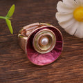 Enamel Round Flower Elastic Ring - 𝓢𝓱𝓸𝓹𝓵𝓮𝓬𝔂