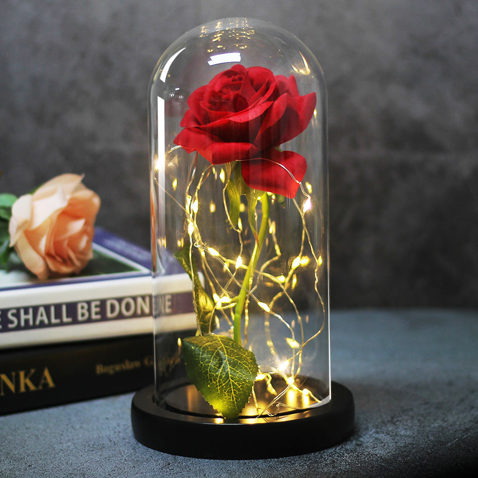 Enchanted Forever Rose Flower in Glass LED Light Christmas Decoration - 𝓢𝓱𝓸𝓹𝓵𝓮𝓬𝔂