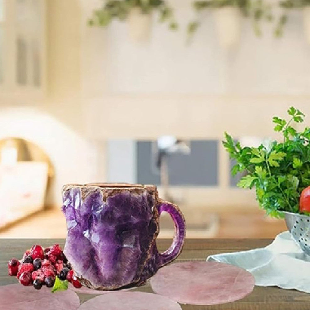 400ml Resin Mineral Crystal Coffee Mugs With Handles Elegant Fake Mineral Crystal Cup For Workplace Home Decor Christmas Gift Kitchen Gadgets - 𝓢𝓱𝓸𝓹𝓵𝓮𝓬𝔂