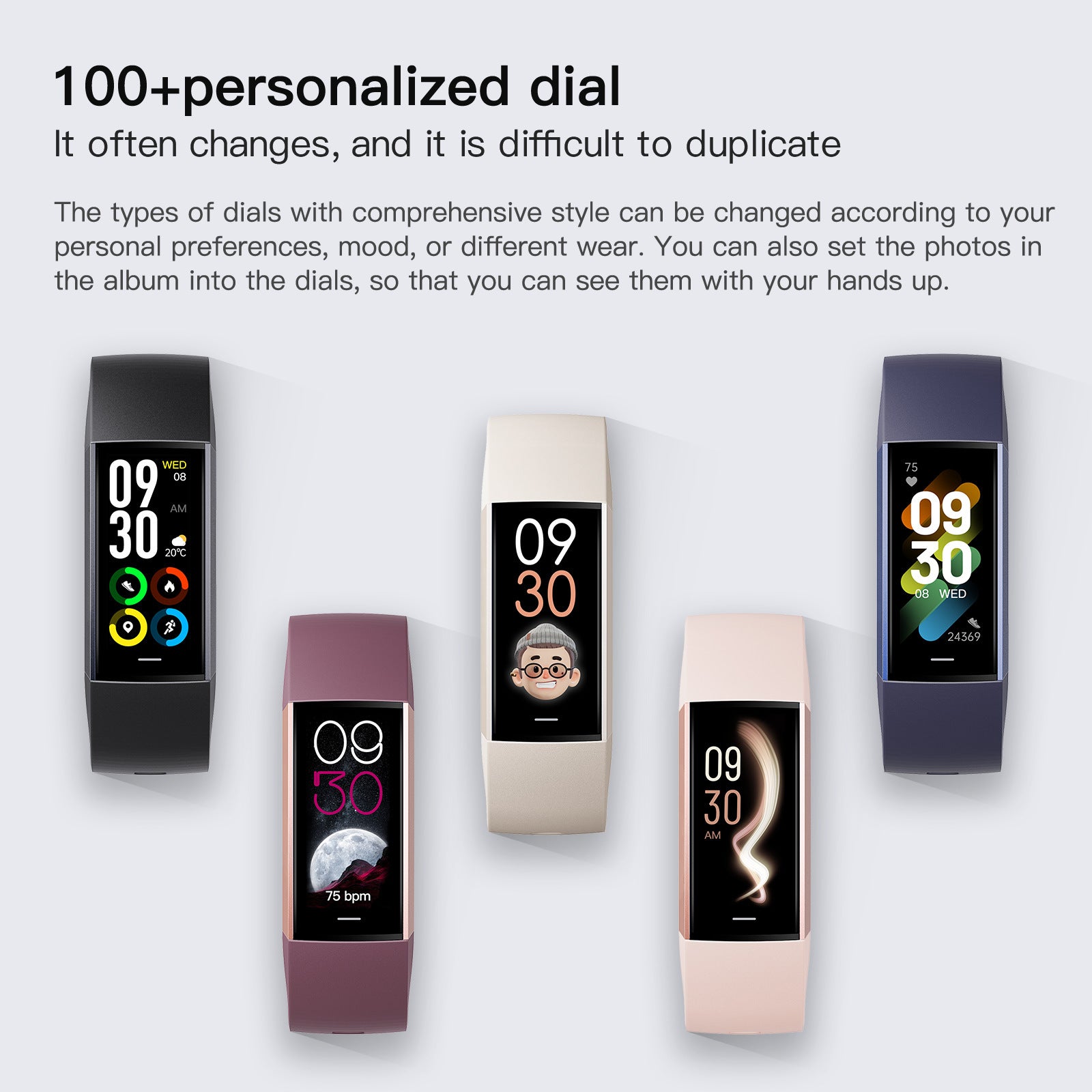 C80 Smart AMOLED Screen Power Heart Rate Blood Oxygen Monitoring Bracelet - 𝓢𝓱𝓸𝓹𝓵𝓮𝓬𝔂