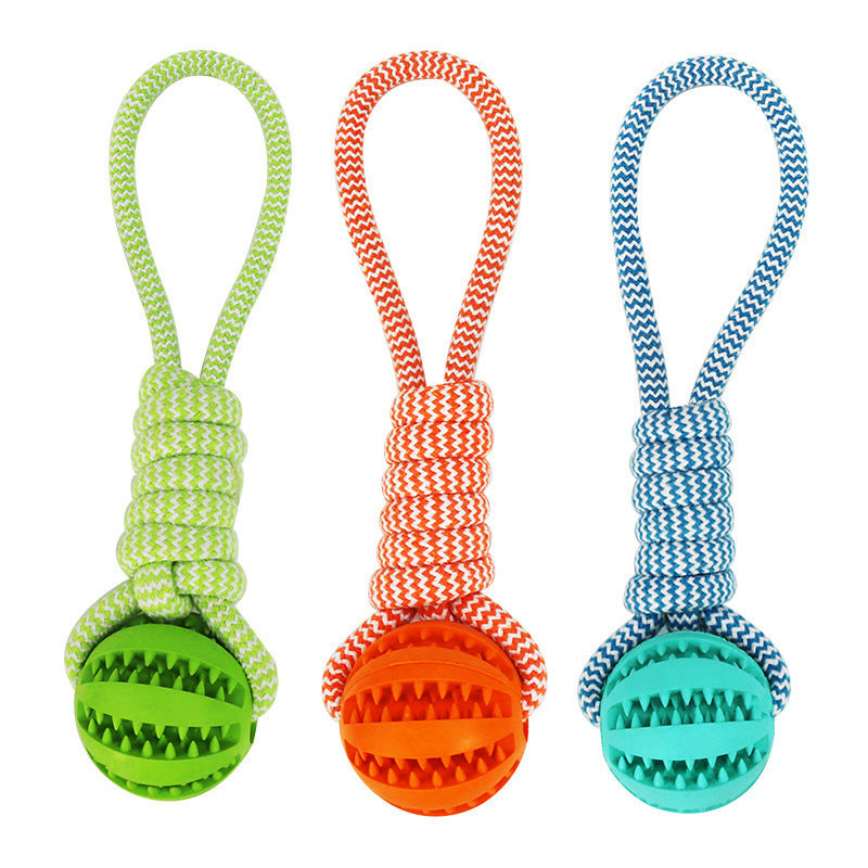 Dog Toys Balls Interactive Treat Rope Rubber Leaking Balls For Small Medium Dogs Chewing Bite Resistant Pet Tooth Cleaning - 𝓢𝓱𝓸𝓹𝓵𝓮𝓬𝔂