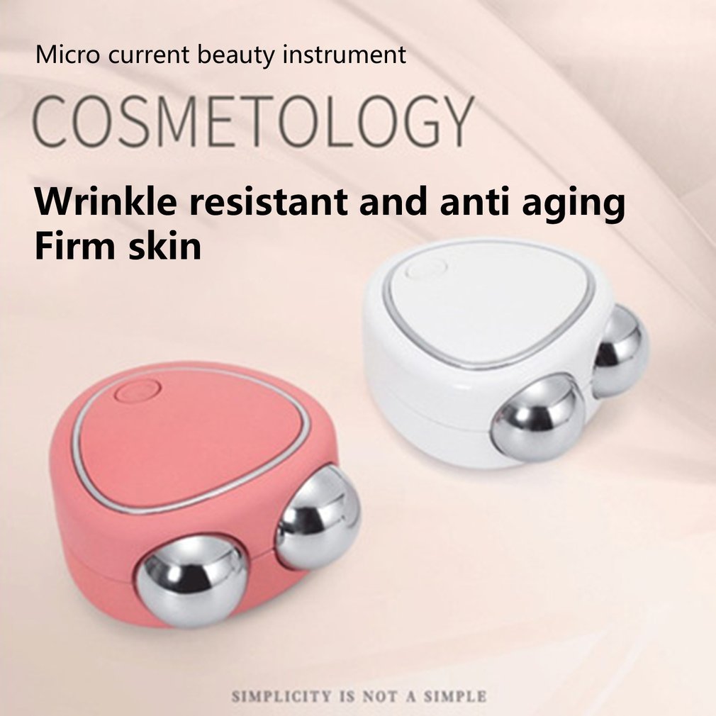 Portable Facial Micro-current Beauty Instrument For Lifting Thinning And Reducing Edema With Double Roller Massager - 𝓢𝓱𝓸𝓹𝓵𝓮𝓬𝔂