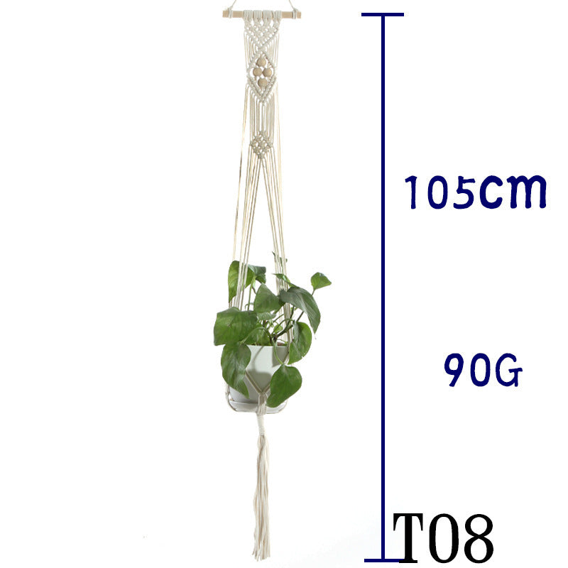 Flower Pot Net Bag Beige Cotton Rope Indoor Plant Hanger Hanging Basket Sling - 𝓢𝓱𝓸𝓹𝓵𝓮𝓬𝔂