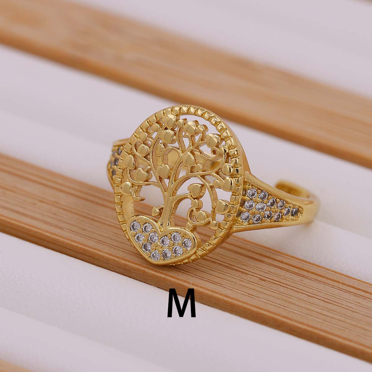Tree Of Life Women's Ring Gold-plated Inlaid Zircon - 𝓢𝓱𝓸𝓹𝓵𝓮𝓬𝔂