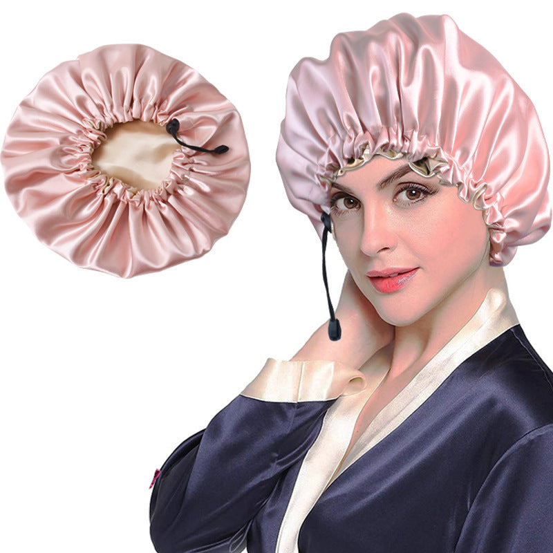 Shower Cap Soft Silk Dual-use Bath Cap Chemotherapy Cap - 𝓢𝓱𝓸𝓹𝓵𝓮𝓬𝔂