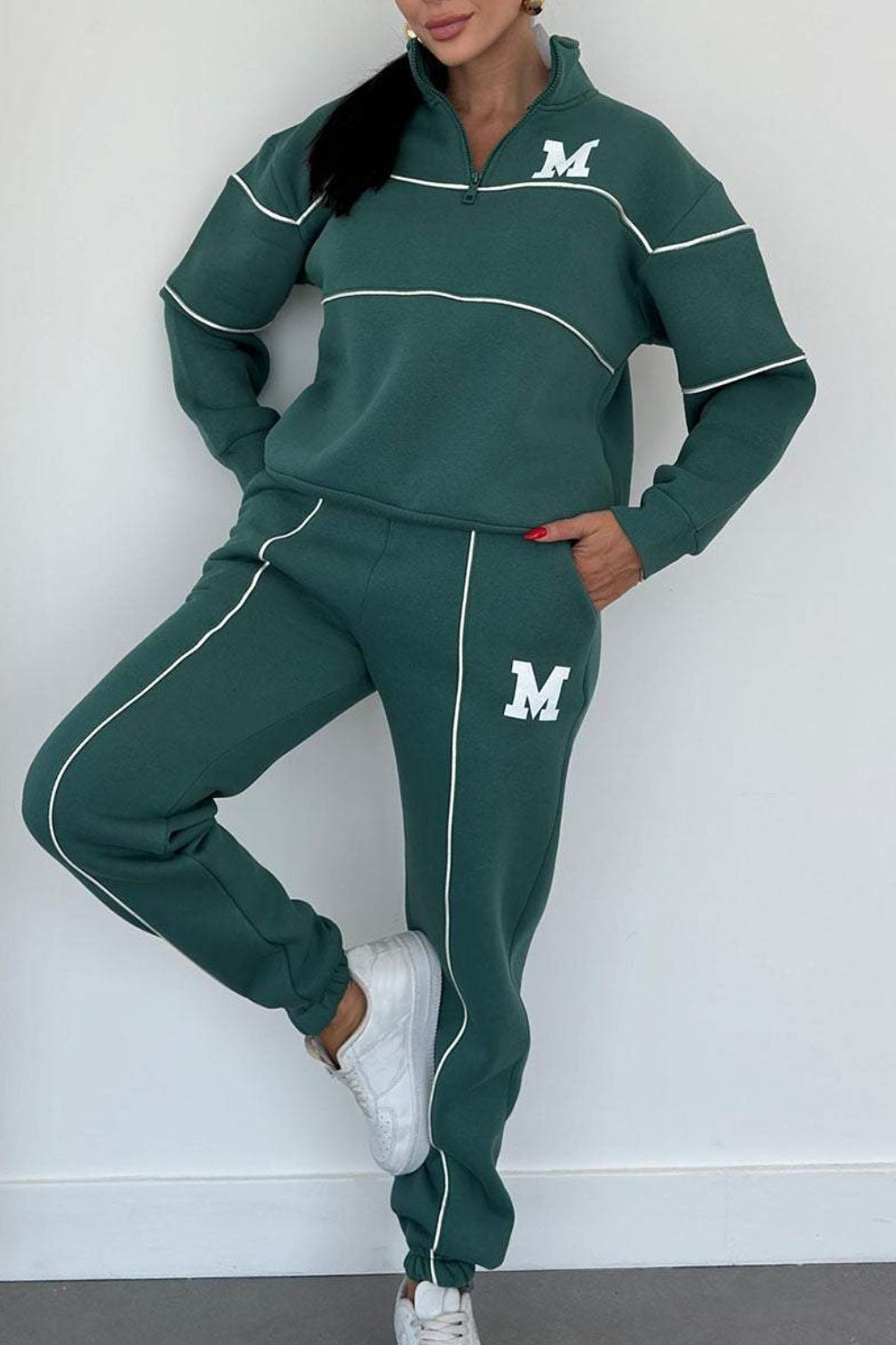 Womens 2 Piece Outfits Lounge Hoodless Pullover Sweatshirt Sweatsuit Sets Sweatshirt Baggy Fashion Sweatpants With Pockets - 𝓢𝓱𝓸𝓹𝓵𝓮𝓬𝔂