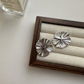 S925 Sterling Silver Korean Style Heavy-duty Texture Large Flower Earrings - 𝓢𝓱𝓸𝓹𝓵𝓮𝓬𝔂