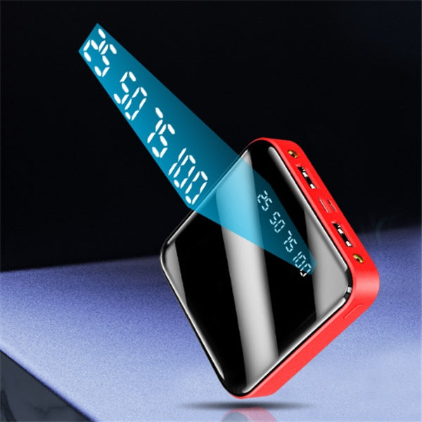 Mini Power Bank 20000 MAh Portable Mirror Digital Display Power Bank - 𝓢𝓱𝓸𝓹𝓵𝓮𝓬𝔂