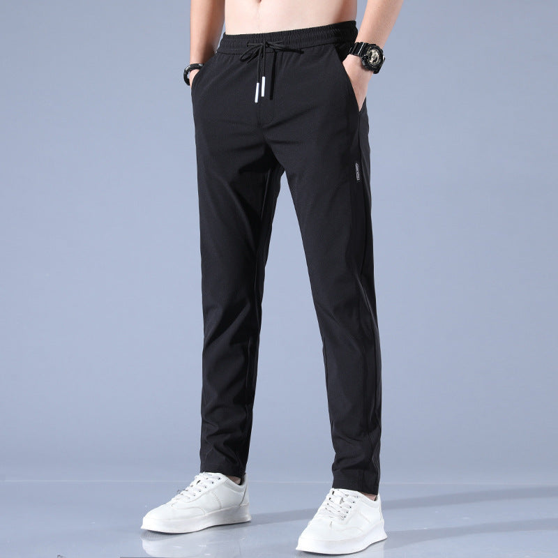 Summer Ice Silk Pants Men's Thin Business Casual Pants Stretch Breathable Straight-leg Tracksuit Pants - 𝓢𝓱𝓸𝓹𝓵𝓮𝓬𝔂