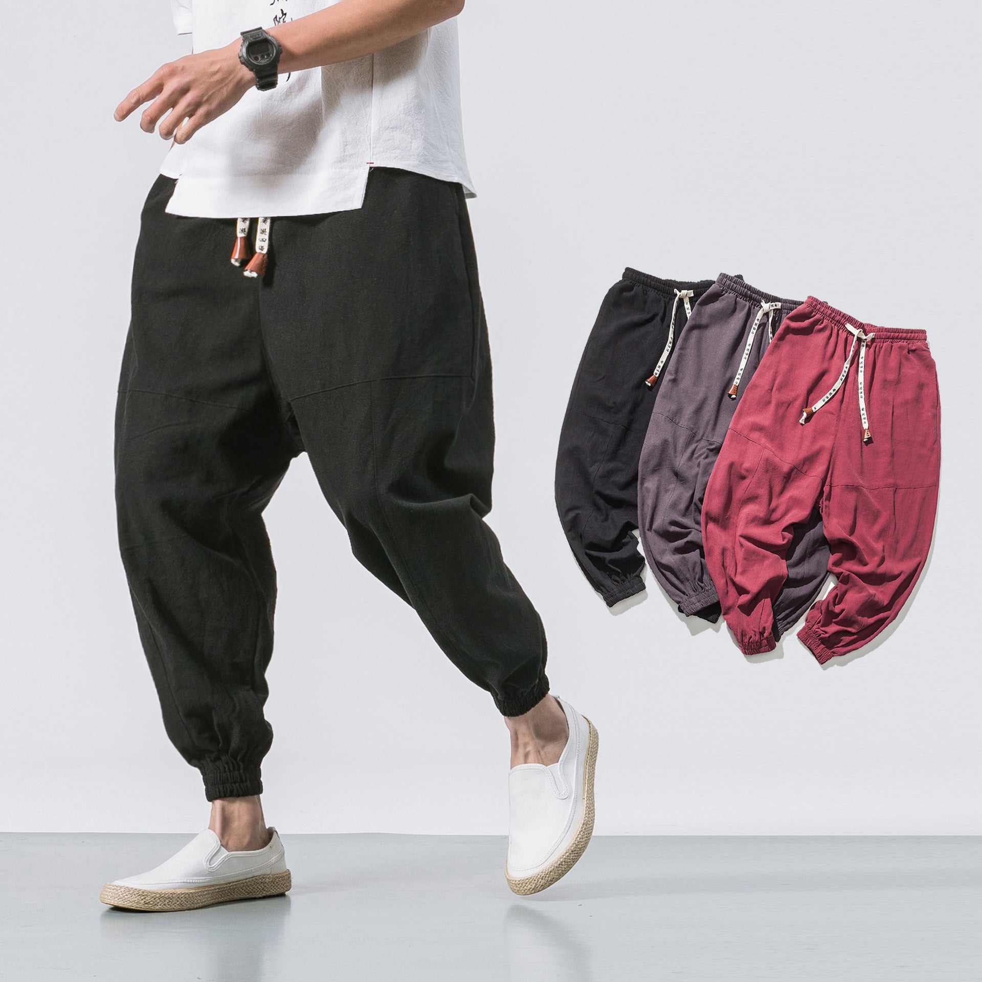Mens Hip Hop Streetwear Gym Joggers Pants Drawstring Elastic Pockets Tapered Sweatpants - 𝓢𝓱𝓸𝓹𝓵𝓮𝓬𝔂