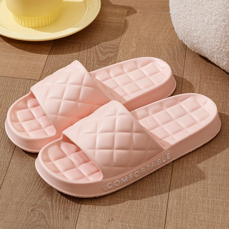 Men's Home Slippers With Plaid Design Soft-soled Silent Indoor Floor Bathing Slippers Women House Shoes Summer - 𝓢𝓱𝓸𝓹𝓵𝓮𝓬𝔂