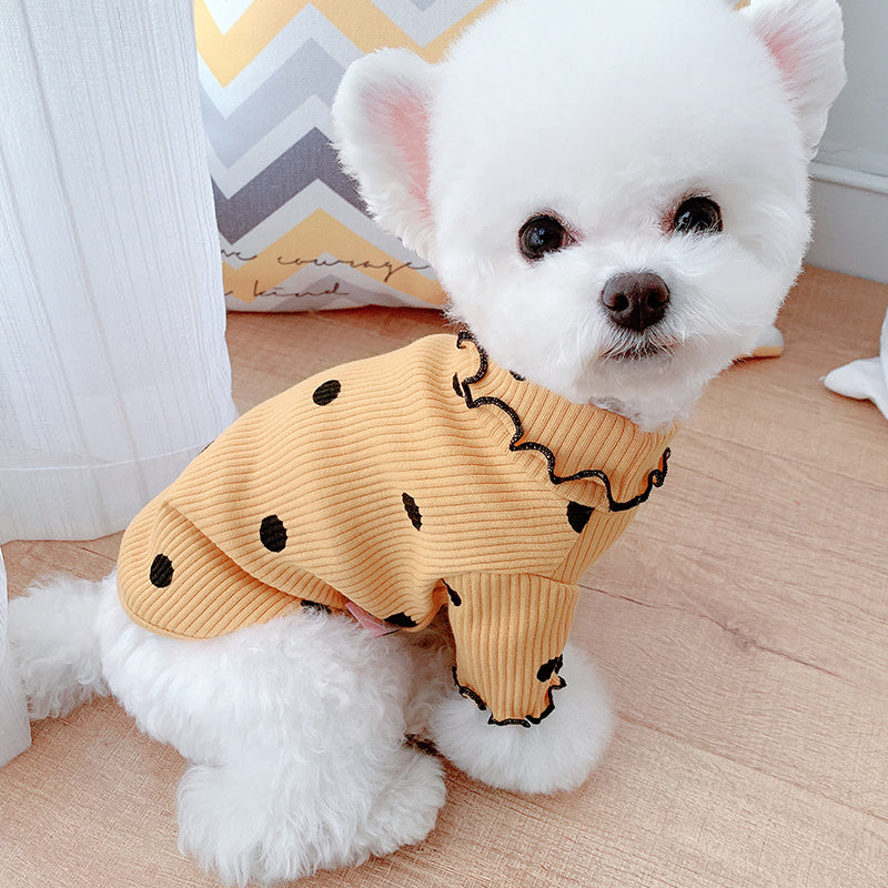 Dot turtleneck dog bottoming shirt - 𝓢𝓱𝓸𝓹𝓵𝓮𝓬𝔂