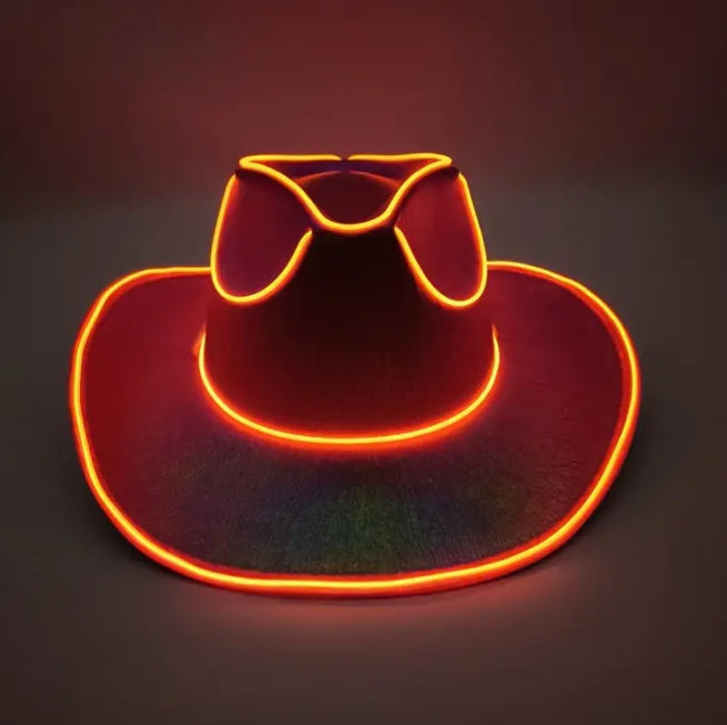 Halloween Carnival Party LED Wireless Fluorescent Colorful Cowboy Flashing Hat - 𝓢𝓱𝓸𝓹𝓵𝓮𝓬𝔂