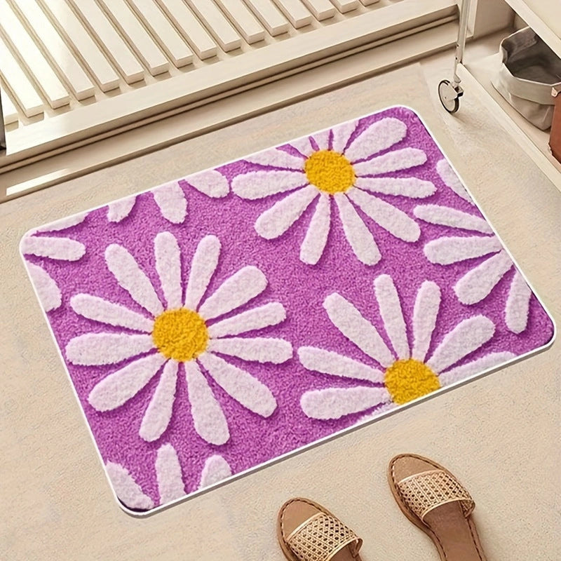 Cashmere-like Floor Mat Cross-border Flower Home Bathroom Non-slip Floor Mat - 𝓢𝓱𝓸𝓹𝓵𝓮𝓬𝔂