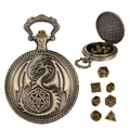 Dragon Pocket Watch Set With Thick Chain And Mini DND Dice Set Equipped With 7 Game Polyhedral Metal Dice Dragon And Dungeon Tabletop Role-playing Game Dice - 𝓢𝓱𝓸𝓹𝓵𝓮𝓬𝔂