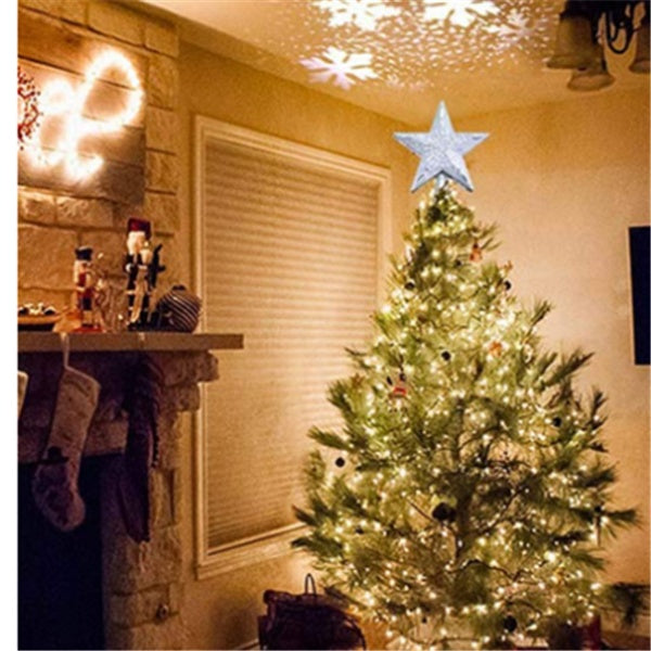 Christmas Tree Top Light Star Snowflake Shape LED Laser Projector Lights Christmas Tree Ornament - 𝓢𝓱𝓸𝓹𝓵𝓮𝓬𝔂