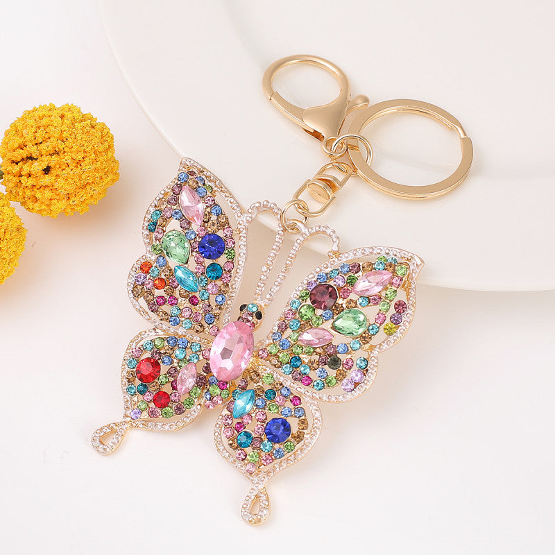 Metal Rhinestone Butterfly Keychain Small Pendant - 𝓢𝓱𝓸𝓹𝓵𝓮𝓬𝔂