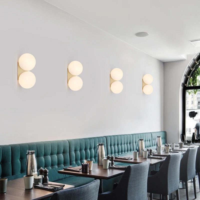 Bedroom Bedside Lamp Simple Glass Ball Wall Lamp - 𝓢𝓱𝓸𝓹𝓵𝓮𝓬𝔂