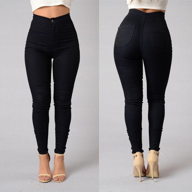 Casual Pants For Women High Waist Stretch Slim Trouser Skinny Candy Color Jeans - 𝓢𝓱𝓸𝓹𝓵𝓮𝓬𝔂