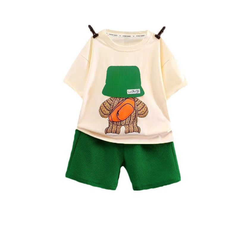 Boys' Suit Short Sleeve T-shirt Casual Sports Shorts 