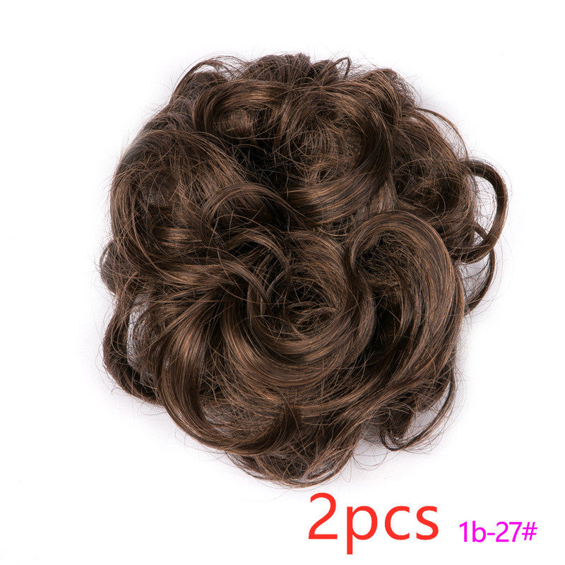 Europe, Japan, and South Korea popular hair bun fluffy natural drawstring curly hair ball head hair ring hair set female hair accessories chemical fiber hair - 𝓢𝓱𝓸𝓹𝓵𝓮𝓬𝔂