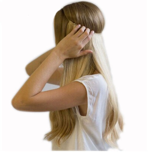 S-noilite 20 inches Invisible Wire No Clips in Hair Extensions Secret Fish Line Hairpieces Silky Straight Synthetic - 𝓢𝓱𝓸𝓹𝓵𝓮𝓬𝔂