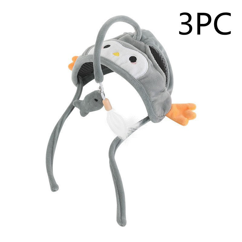 New Head Wearing Feather Funny Cat Stick Funny Cat Toy Stick Gray Big Eye Pet Toys Pet Products - 𝓢𝓱𝓸𝓹𝓵𝓮𝓬𝔂