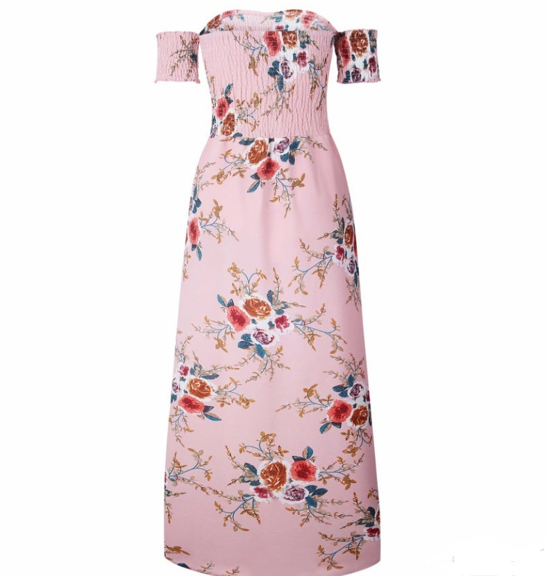Boho style long dress women Off shoulder beach summer dresses - 𝓢𝓱𝓸𝓹𝓵𝓮𝓬𝔂