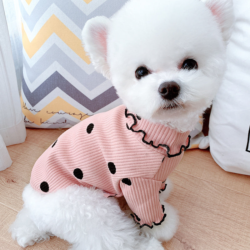 Dot turtleneck dog bottoming shirt - 𝓢𝓱𝓸𝓹𝓵𝓮𝓬𝔂