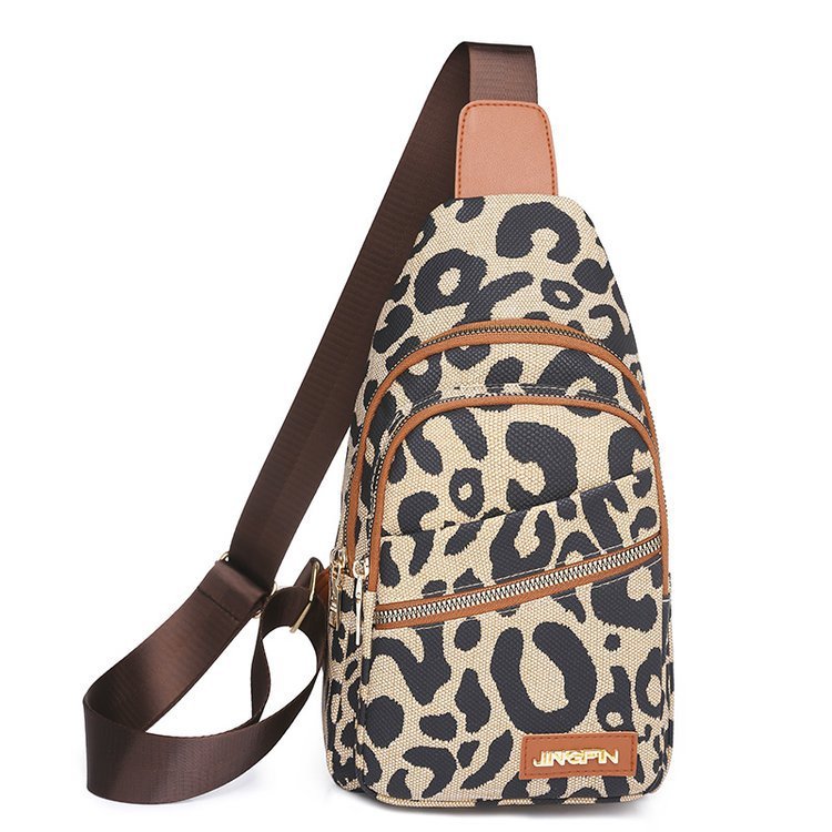 Leopard Print Sling Chest Bag With Headphone Jack Crossbody Backpack Shoulder Bag Women - 𝓢𝓱𝓸𝓹𝓵𝓮𝓬𝔂